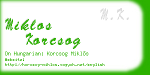 miklos korcsog business card